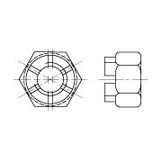 Гайка шестигранная прорезная и корончатая, класс точности В ГОСТ 5918-73 - фото - 2