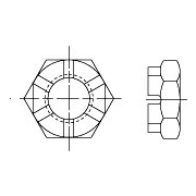 Гайка шестигранная прорезная низкая с уменьшенным размером "под ключ", класс точности А ГОСТ 5935-73 - фото - 2