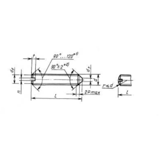 Винт установочный с коническим концом и прямым шлицем, класс точности А,В ГОСТ 1476-93 - фото - 1